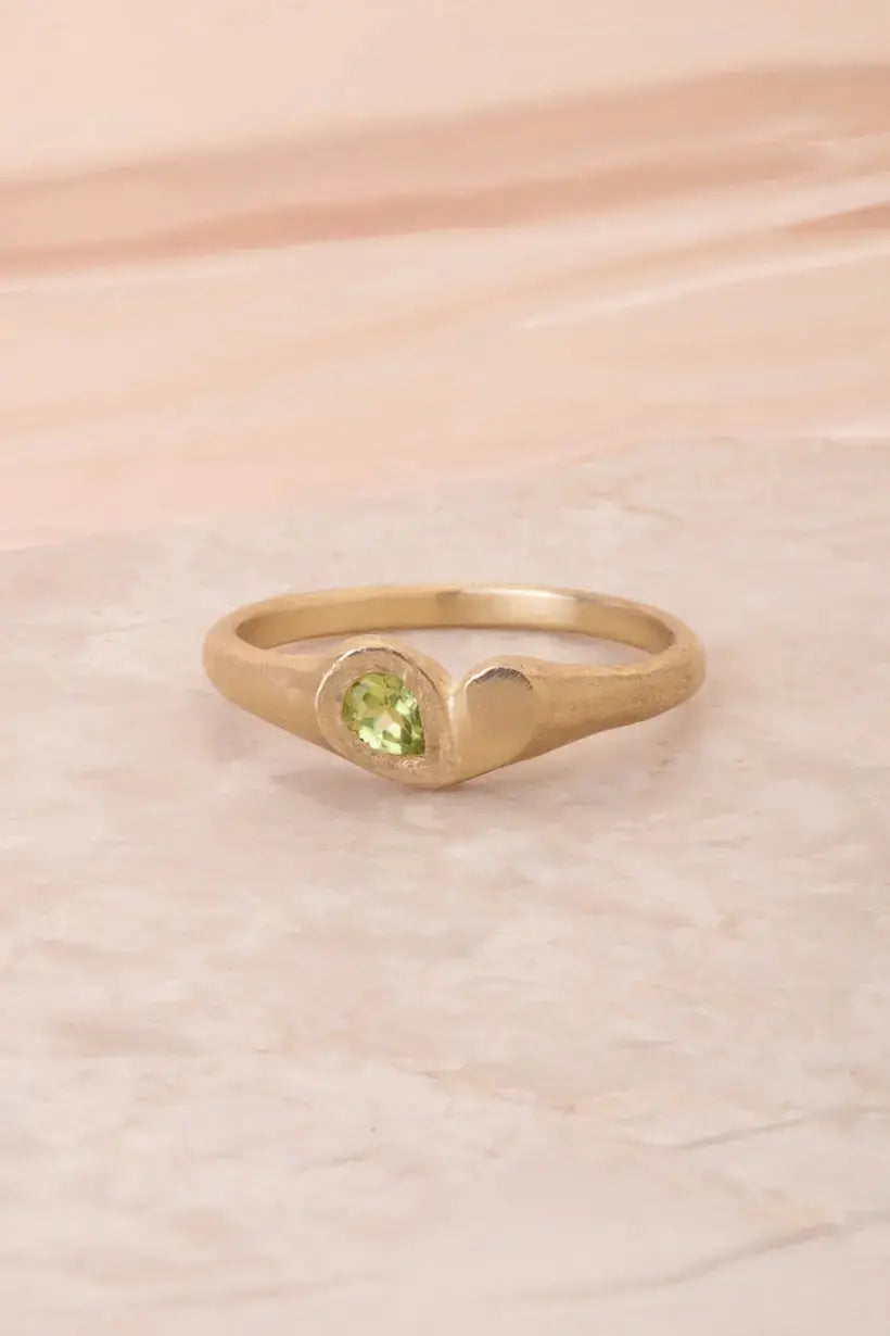 PRECIOUS HEART SIGNET RING - 9CT YELLOW GOLD, PERIDOT (Copy) Ada Hodgson
