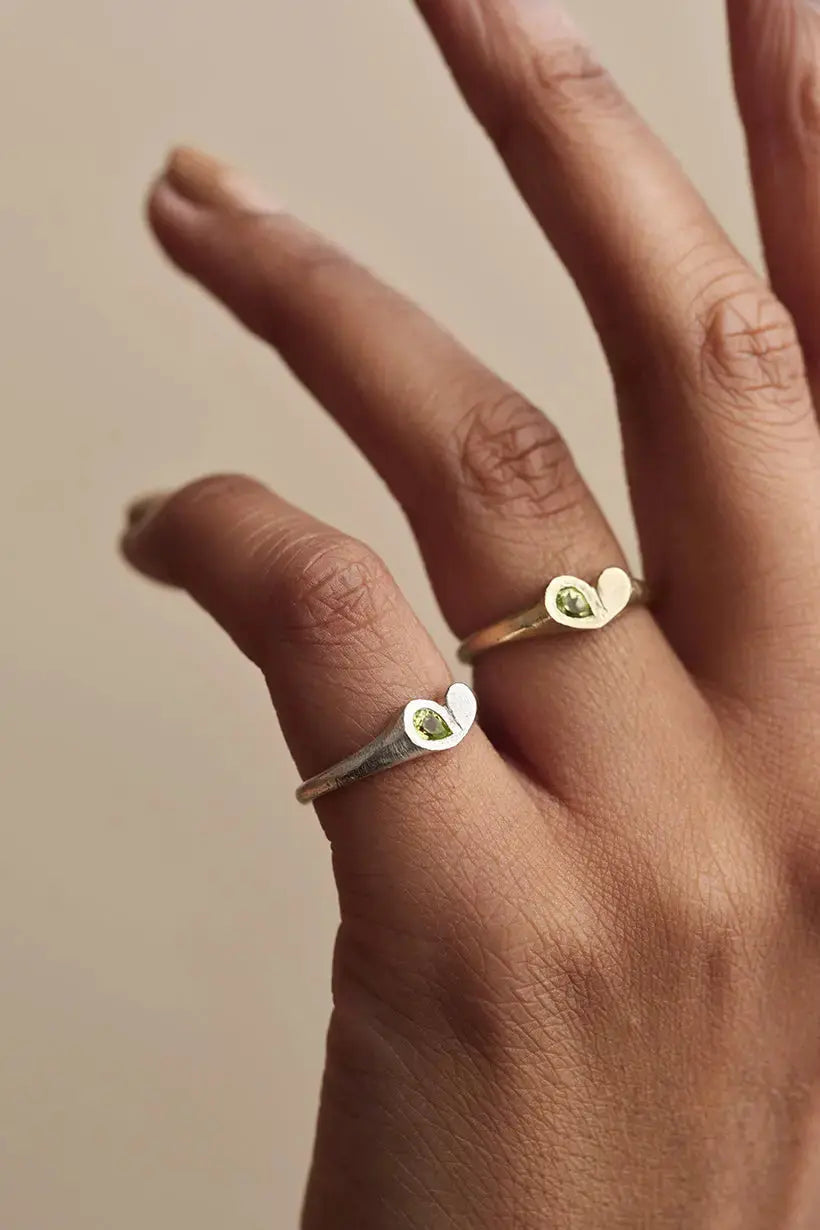 PRECIOUS HEART SIGNET RING - 9CT YELLOW GOLD, PERIDOT (Copy) Ada Hodgson