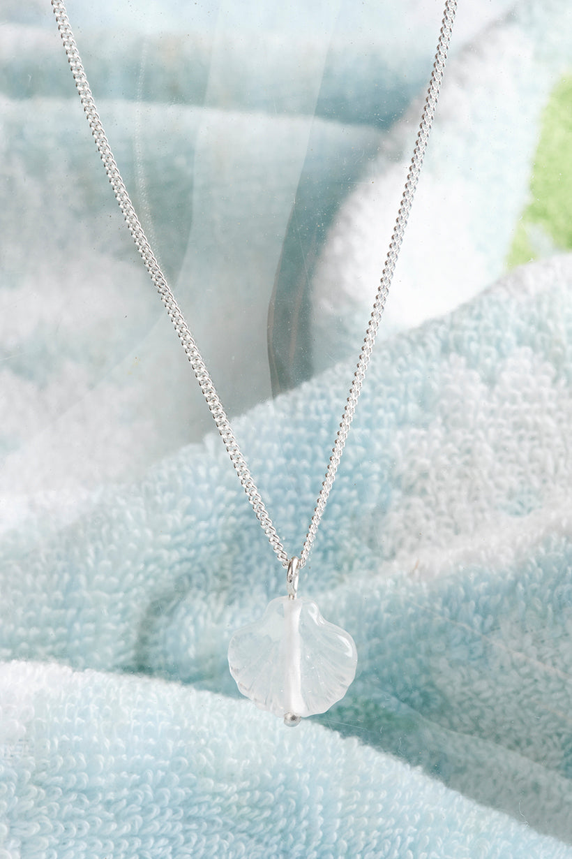 SEASHORE SHELL PENDANT - STERLING SILVER, GLASS