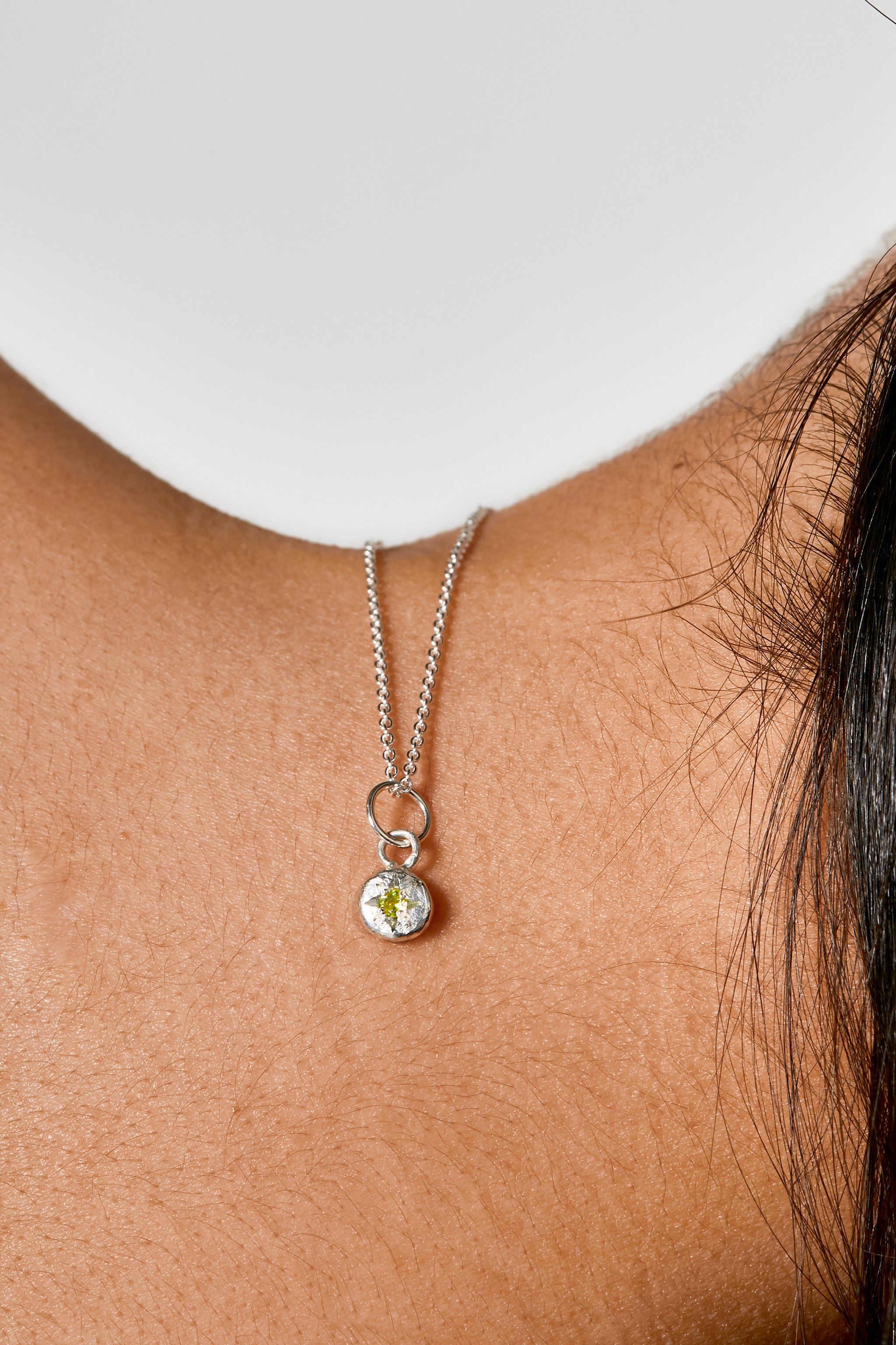 Sterling silver August birthstone necklace with peridot
