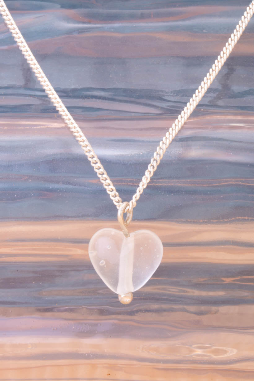SWEETHEART PENDANT - STERLING SILVER, GLASS