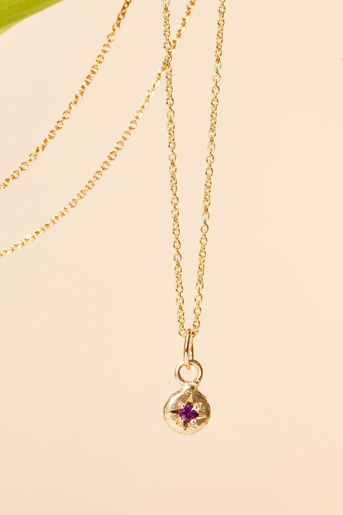 BIRTHSTONE STAR NECKLACE - FEBRUARY - AMETHYST, 9KT GOLD Ada Hodgson