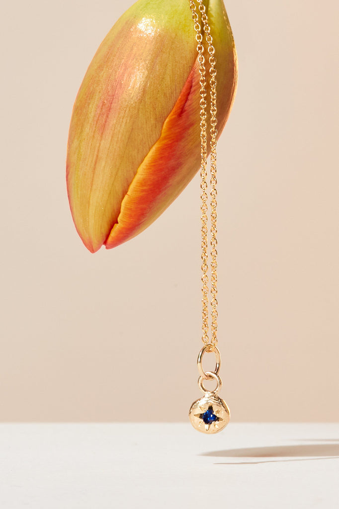BIRTHSTONE STAR NECKLACE - SEPTEMBER - SAPPHIRE, 9KT GOLD Ada Hodgson