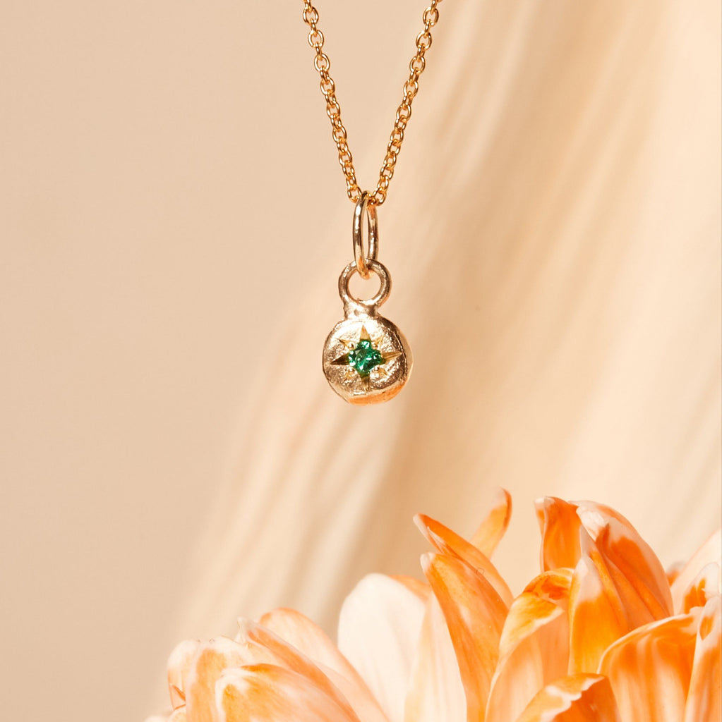 BIRTHSTONE STAR NECKLACE -MAY - EMERALD, 9KT GOLD Ada Hodgson